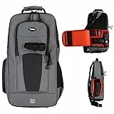 Rollei Fotoliner Ocean Slingbag: Crosspack-Kamerarucksack aus 45 PET-Flaschen, für die kleine Foto-Ausrüstung, inkl. Regenschutz,grau