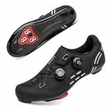Solamni Fahrradschuhe Herren Rennrad Schuhe Männer Kompatibel mit SPD/SPD-SL/Look Delta Klicksystem, Radsportschuhe für Spinning, Rennrad Schwarz