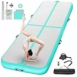 FBSPORT Airtrack Matte, 10cm Hoch Verdicken 2M Tumbling Matte,Gymnastikmatte mit Luftpumpe,Trainingsmatte mit Tragetasche,Turnmatte für Zuhause, Outdoor,Yoga
