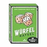 moses. Die große Box der Würfelrätsel, 50 Logik- & Zahlenrätsel mit 4 Würfeln, kniffliges Denk- & Knobelspiel für Jugendliche und Erwachsene in kompakter Retro-Geschenkbox, White