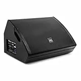 Power Dynamics PDY212SM Boden Monitor 700Watt, aktiver Bühnen Monitor Active Stage Lautsprecher- 350W Bi-Amp 2-Way Wedge Speaker, integriertem Mixer für Live-Musik & DJ-Auftritte, Schwarz