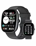 HUAKUA Smartwatch Damen Herren mit Telefonfunktion,1.85' Smart Watch mit Schrittzähler/SpO2/ Pulsmesser/Schlafmonitor/Sportuhr 100+Sportmodi,Fitness Tracker IP68 Wasserdicht für Android iOS Handy