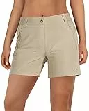 Outdoor Ventures Kurze Hose Damen UPF50+ UV Schutz Wander Shorts Sommer Leicht Trekking Shorts Stretch Schnelltrocknend Wanderhose Braun DE40