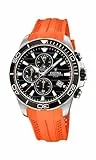 Festina Uhr Für Herren F20370/4 Outlet Silber Edelstahl Case OrangeSilikon Band