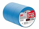 3M Professional Masking Tape 2090, Universal Surfaces, Promo Pack 2+1 Rolls (48 mm x 50 m) - UV stable, Water Resistant, For Indoor & Outdoor Painting and Decorating
