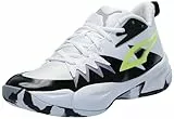 PUMA Basketball Shoes Herren Genetics Basketballschuhe, White-Electric Lime, 45.5, 44 EU