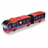 Dickie Toys - Spielzeug-Bus Volvo (rot) – lenkbarer City Bus (40 cm) zum Spielen für Kinder ab 3 Jahren, Spielzeugauto mit Lenkung & Türen zum Öffnen
