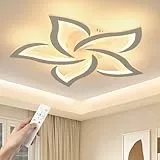EASY EAGLE Deckenleuchte LED Wohnzimmer 60 cm, 48W Moderne Deckenlampe LED Dimmbar mit Fernbedienung 3000k-6500k, Blume Wohnzimmerlampe mit Memory & Nachtlicht für Schlafzimmer Esszimmer