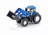 siku 1355, New Holland Traktor mit Frontlader, Metall/Kunststoff, Blau, Beweglicher Frontlader