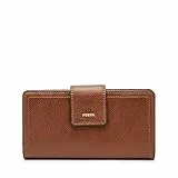 Fossil Portemonnaie für Damen Logan, Leder/Polyurethanbesatz Tab Clutch braun 17,1 cm L x 1,9 cm B x 8,9 cm H SL7830200