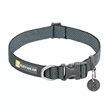 RUFFWEAR Hundehalsband Hi & Light, ultrastark und leicht, Starkes Tubelok-Gewebe, Aluminium-Leinenbefestigungsring und Schnalle, stilvolles Halsband, Basalt Grey, 51-66cm