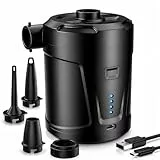 SUPPOU Elektrische Luftpumpe,5200mAh Wiederaufladbare Akku Luftpumpe Planschbecken Pool Kinder,Mini Elektrische Pump Inflator mit 4 Luftdüsen,Schnell Inflator für Schlauchboot und Luftmatratze
