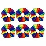6 Stücke Regenbogenhaarringe, Kreative Haarringe, Party -Haarzubehör, Modische Und Personalisierte Haarzubehör, Elastische Haarringe.