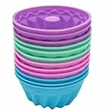 Mlying Mini Gugelhupfform Silikon 12 Stück Gugelhupf Backform Wiederverwendbare Muffinförmchen Cupcake Klein Kuchenform Mini Gugelhupf Ø 8cm, Höhe 5 cm