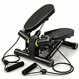 Niceday Twist Stepper für Zuhause | Swing Stepper mit Power Ropes | Stepper Hometrainer mit LCD Display | 2 in 1 Trainingsgerät bis 100kg | Bein/Arm Trainer (Twist Stepper mit Bändern)