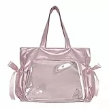 CHAMAIR Ita bag Kawaii Tote Umhängetasche,Japanese School Bag Y5K Anime Tasche Pin Schultertasche Clear Bogen Messenger Schultasche