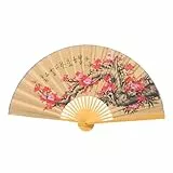 VOSAREA Großer Faltfächer Wanddekoration Chinesisches Wandbehang Vintage-Stil Dekorativ