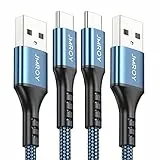 USB C Kabel [1M+2M 2-Pack] 3.1A Schnellladekabel USB auf USB C Ladekabel für Samsung Galaxy A51 A50 A41 A40 A71 A21s A20 A20e S8 S9 S10 S20 fe,Note 10 9 8,Huawei P40 P30 P20 P10 P9