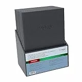 SIGEL SM204 Speisekarten-Mappen A4 - Set: 10 Stück mit gratis Aufbewahrungsbox - Gummi-Bindung, anthrazit mit Leinenstruktur, strapazierfähig und leicht abwischbar