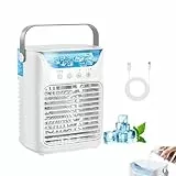TundraFreeze Portable Ac Unit, TundraFreeze Air Conditioner, 4 in 1 Mobiles Klimagerät mit Kühlen Nebel, Leise Mobile Klimaanlage mit 3 Stufen & 7 Farben Nachtlicht, Tragbarer Mini Klimaanlage