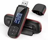 AGPTEK 8GB Tragbare USB MP3 Player 1 Zoll LCD Display USB Stick mit FM, Aufnahme, U3, Schwarz und Rot