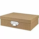 Rössler SOHO Aufbewahrungsbox mit Deckel A4 | Aufbewahrungsbox aus Papier | Bad Organizer | Organizer Küche | Organizer Schminke | Boxen Aufbewahrung | 34 x 26 x 10 cm | 1 Stück | Farbe: Haselnuss