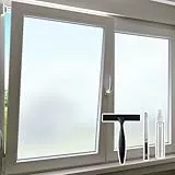 Windimiley Fensterfolie Blickdicht mit Sichtschutz Tag und Nacht - Selbsthaftend ohne Kleber, Rückstandsfrei, 44.5 x 200 cm, Inklusive UV-Schutz und Montage-Set für Badezimmer, Büro, Wohnzimmer