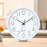ACCSHINE Tischuhr Wanduhr Ohne Tickgeräusche Modern 20cm Quarz Groß Batterie Wanduhr Einfach zu Lesen für Zimmer Zuhause KüChe Wohnzimmer Büro Schule