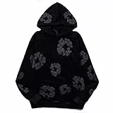 Sudiup Y2K Hoodie Herren Hoodie Damen Casual Retro Groß Hoodie Harajuku Jacke, Schwarz1, S