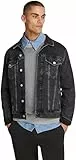 Calvin Klein Herren Jeansjacke Slim Denim Jacket Trucker, Schwarz (Denim Black), XL