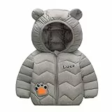 KODMNSW Winterjacke Mädchen Daunenjacke Niedlich Tiger-Print Puffer Jacke (1-6 Jahre) Warm Daunenmantel Leicht Baumwolljacke Puffermantel Winter Coat Kinder Wintermantel Outdoorjacke Grau 6 Jahre