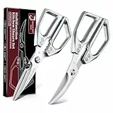 DRAGON RIOT Küchenscheren-Set Silber | Professionelle Meeresfrüchte-Schere & Allzweck-Küchenschere | Scharfe Japanische Fleischschere für Krabben, Hummer, Geflügel, Kräuter & Food Prep