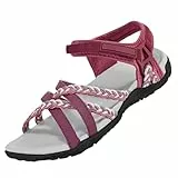 OutPro Sandalen Damen Wandersandalen mit Fußgewölbestützriemen Sport-Sandale Wasserschuhe Strandurlaub weiblich lässiges Gehen,Weinrot 42