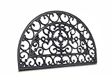 Hanse Home Fußmatte Gummi 45x75cm - rutschfest und Wetterfest - Outdoor Schmutzfangmatte Gusseisen-Optik für Innen und Außen - Fußabtreter Halbrund für Flur, Terrasse, Eingangsbereich - 45x75cm