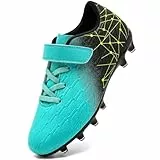 DimaiGlobal Kinder Fußballschuhe mit Stollen Jungen Mädchen Hallen Fußballschuhe Kunstrasen Kickschuhe Futsal Schuhe Fussballschuhe Stollenschuhe Professionelle Trainingsschuhe 29EU Türkis