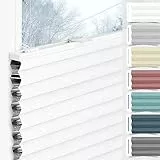 bobodeco Wabenplissee Plissee ohne Bohren Verdunkelung Klemmfix Thermo Verdunklungsplissee, Weiß-Weiß 75x110 cm(BxH), 100% Verdunkelnd & Sicht- & Schallschutz, Wärmeisolierung für Fenster & Tür