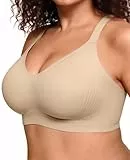 Vertvie Damen BH Große Brüste Ohne Bügel Nahtlos Bustier Gepolstert Push Up Bra Seamless Soft Stretch Weich Bralette Tshirt Minimizer Entlastungs BHS Stütz(Haut,M,Regular)