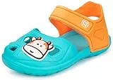 KVbabby Sandalen für Mädchen Bequem Jungen Geschlossene Pantoffeln Leicht Strand Hausschuhe Rutschfest Gartenschuhe Klettverschluss,Blau,22/23 EU/Etikett Größe 140
