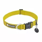 RUFFWEAR Hundehalsband Hi & Light, ultrastark und leicht, Starkes Tubelok-Gewebe, Aluminium-Leinenbefestigungsring und Schnalle, stilvolles Halsband, Lichen Green (M, 36-51cm)