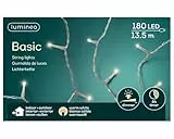 Lumineo Lichterkette Basic warm weiß -180 LED's - 13,5 Meter - transparentes Kabel - Indoor & Outdoor - Timer - dimmbar - IP44