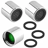 Wasserhahnbelüfter Strahlregler M18 3 Stück 18mm Gewinde Metall-Wasserhahnaufsatz, wassersparend Luftsprudler Filter mit Chrom-Messing-Gehäuse & Dichtung für Küche, Badezimmer, Spülbecken