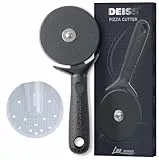 Deiss Lux Pizzaschneider mit robuster Rolle – Pizzaschneider aus Edelstahl mit rutschfestem Griff, leicht zu greifen, spülmaschinenfest, perfekt geeignet als Pizzaschneider