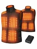 FrostVoyage Beheizbare Weste Herren Damen mit Powerbank 18400mAh, 10 Heizzonen Heizweste Herren, Wärmeweste mit Akku Für Camping Motorrad Skifahren