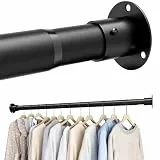 Kleiderstange Schrank, Garderobenstange Schwarz, Kleiderschrank Stanger, Kleiderstange für Schrank, Kleiderschrank, Waschküchen, 68-110cm Schwarz(Durchmesser 32mm)