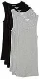 Amazon Essentials Unterhemden Herren, Leichtes Tank-Design, 6er-Pack, Grau Meliert/Schwarz, XL