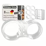 Buenotec Türstopper Klinke, 8 Stück Türklinkenpuffer Transparente Doppel Türstopper Türklinke – Türgriff Stopper Hochelastische Türgriff Schutz Von Wänden und Möbeln, Geeignet für Ø15mm-Ø22mm Türgriff