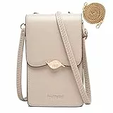 HAWILL Handy Umhängetasche Damen Touchscreen Handytasche zum Umhängen Kleine Schultertasche Leder Crossbody Geldbörse Phone Tasche für iPhone 12/12 Pro Max/11/XR,Samsung Galaxy S21/S20/S10