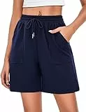 Marvmys Damen Sportshorts Sommer High Waist Bermuda Shorts mit Taschen Fitness Laufshorts S-3XL