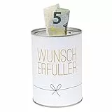 Metall-Spardose - Konservendose-Design - Motiv: Wunscherfüller - Ø 8,6 cm x H 12 cm