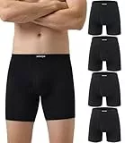 wirarpa Boxershorts Herren Männer Unterhosen Weiche Unterwäsche Men Modal mit Eingriff ohne Etikett 4er Pack Schwarz Größe L